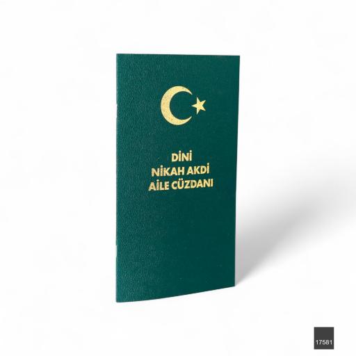 FN 12x21,5 Tel Dikiş Dini Nikah Akdi Aile Cüzdanı Defteri