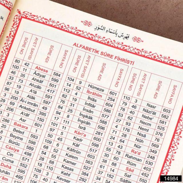 Orta Boy Bilgisayar Hatlı Arapça Sıvama Kapak Kuran-ı Kerim ve Yüce Meali - Kabe